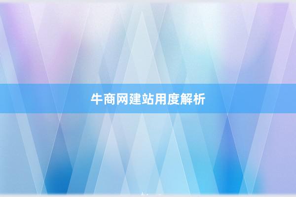 牛商网建站用度解析